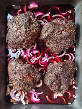 Beef Cheeks with a Coffee and Shiraz Jus